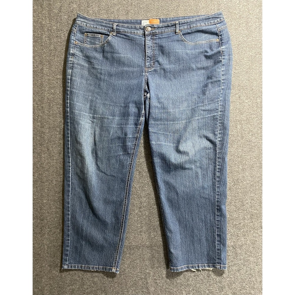 Just My Size Womens Plus Short Classic Fit Straight Leg Blue Denim Jeans 26W